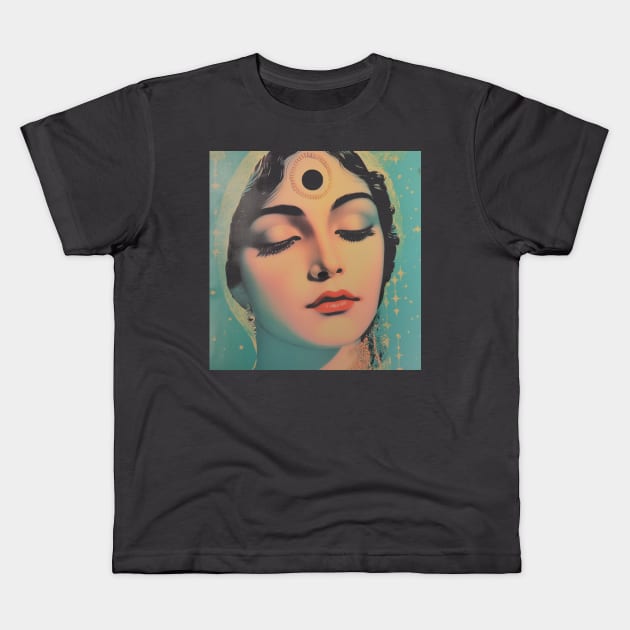 Radharani Moon Goddess Kids T-Shirt by Goddess Tees